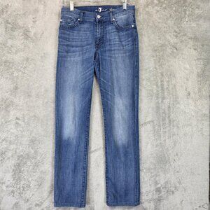 7 For All Mankind Jeans Mens 28 Blue Medium Wash Slimmy Slim Straight Stretch